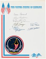 SPACE SHUTTLE COLUMBIA STS-35 "ASTRO 1" CREW-SIGNED SHEET.