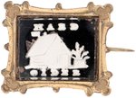 RARE HARRISON 1840 CAMPAIGN "HARD CIDER" SULPHIDE BROOCH.