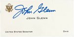 NASA ASTRONAUT & SENATOR JOHN GLENN SIGNED BUSINESS CARD.