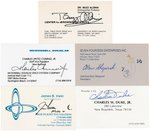 NASA APOLLO ASTRONAUTS & MOON WALKERS SIGNED BUSINESS CARD LOT.