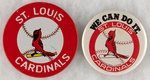 ST. LOUIS CARDINALS LOT OF TWO LARGE LOGO MUCHINSKY BOOK PHOTO EXAMPLE BUTTONS.