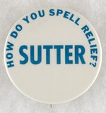 CHICAGO CUBS BUTTON FOR RELIEF PITCHER BRUCE SUTTER.