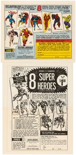 "MARVEL SUPER HEROES" POSTER SET & ORDER FORM PAIR.