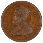 GRANT MEDAL DeWITT 1868-27 IN COPPER ON THICK PANCHLET.