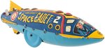 "TOM CORBETT SPARKLING SPACE SHIP" BOXED MARX WIND-UP ROCKETSHIP.