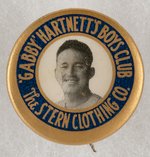 HARTNETT CLUB BUTTON POSSIBLY 1941 WHEN GIANTS PLAYER/COACH.