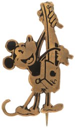 MICKEY MOUSE BRASS AND ENAMEL EARLY 1930S PIN BY ENGLISH SILVERSMITH CHARLES HORNER.