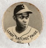 CLEVELAND INDIANS SATCHEL PAIGE MUCHINSKY BOOK PHOTO EXAMPLE BUTTON.