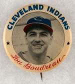 CLEVELAND INDIANS LOU BOUDREAU BUTTON.