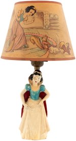 "SNOW WHITE" FIGURAL LAMP & MATCHING SHADE.