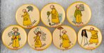 THE YELLOW KID SEVEN OF TEN BUTTONS IN THE 50s SERIES INCLUDING SCARCE #53.