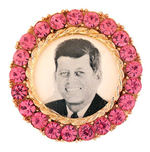 JFK STRIKING PINK RHINESTONE PIN.