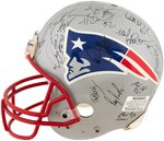 NEW ENGLAND PATRIOTS 1995 TEAM SIGNED FOOTBALL HELMET.