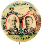 DEBS/HANFORD 1904 "SOCIALIST CANDIDATES" JUGATE BUTTON.