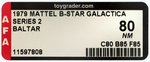 "BATTLESTAR GALACTICA SERIES 2 BALTAR" AFA 80 NM.