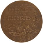 "THEODORE ROOSEVELT" OFFICIAL 1905 INAUGURAL MEDAL.