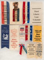 WORLD WAR I LIBERTY LOAN 12 RIBBONS 1917-1919.