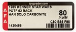 STAR WARS: POWER OF THE FORCE - HAN SOLO CARBONITE" 92 BACK AFA 80 Y-NM.