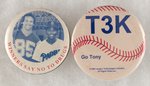 SAN DIEGO PADRES LOT OF TWO TONY GWYNN W/A SECOND MUCHINSKY BOOK PHOTO EXAMPLE BUTTON.