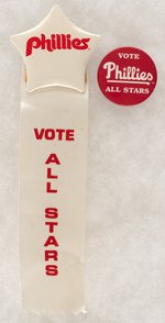 PHILADELPHIA PHILLIES LOT OF TWO ALL-STAR MUCHINSKY BOOK PHOTO EXAMPLE BUTTONS.