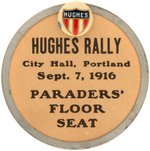 RARE "HUGHES RALLY CITY HALL, PORTLAND" OREGON SINGLE DAY EVENT BADGE.