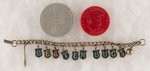 PITTSBURGH PIRATES SCHEDULE, PLASTIC COIN, & CHARM BRACELET.