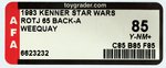 "STAR WARS: RETURN OF THE JEDI - WEEQUAY" 65 BACK-A AFA 85 Y-NM+.