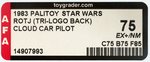 PALITOY "STAR WARS: RETURN OF THE JEDI - CLOUD CAR PILOT" TRI-LOGO BACK AFA 75 EX+/NM.