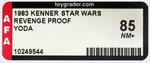 "STAR WARS: REVENGE OF THE JEDI - YODA" PROOF CARD AFA 85 NM+.