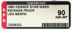 "STAR WARS: REVENGE OF THE JEDI - PRINCESS LEIA ORGANA (BESPIN GOWN)" PROOF CARD AFA 90 NM+/MT.