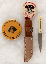 PITTSBURGH PIRATES PAIR W/SCARCE DAGGER IN MOUTH DESIGNS.