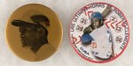 PITTSBURGH PIRATES LOT OF TWO ROBERTO CLEMENTE & LATER MEMORIAL BUTTONS.