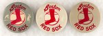 BOSTON RED SOX LOT OF THREE VARIETIES W/TWO MUCHINSKY BOOK PHOTO EXAMPLE BUTTONS.