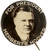 RARE "HERBERT E. HOOVER" ERROR BUTTON UNLISTED IN HAKE.