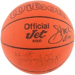 PHILADELPHIA 76ER'S 1991-92 TEAM SIGNED BASKETBALL.