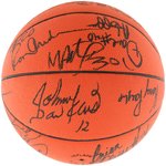 PHILADELPHIA 76ER'S 1991-92 TEAM SIGNED BASKETBALL.