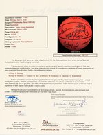 PHILADELPHIA 76ER'S 1991-92 TEAM SIGNED BASKETBALL.