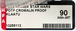 "STAR WARS: POWER OF THE FORCE - KLAATU" BLANK BACK PROOF CARD AFA 90 NM+/MT.