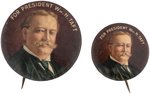 TWO TAFT PORTRAIT BUTTONS INCLUDING LARGE VARIETY UNLISTED IN HAKE.