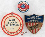 THREE RARE WWII BOND SALES  PROMOTION ITEMS FOR SCHLITZ BREWERY, FORD MOTOR CO. & CAMAY SOAP.