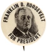 IMPORTANT "FRANKLIN D. ROOSEVELT FOR PRESIDENT" PORTRAIT BUTTON HAKE #2115.