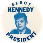 "ELECT KENNEDY PRESIDENT" BUTTON HAKE #21 VARIETY.