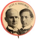 RARE "DEBS & HARRIMAN" 1900 SOCIALIST PARTY JUGATE BUTTON HAKE #2137.