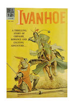 "IVANHOE" LARGE AND IMPRESSIVE DELL COMIC ORIGINAL COVER ART WITH COMIC.