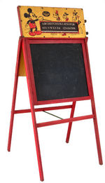 “MICKEY MOUSE SCHOOLMASTER” FOLDING BLACKBOARD/WORK STATION W/SHIPPING CARTON.