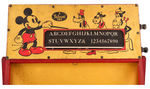 “MICKEY MOUSE SCHOOLMASTER” FOLDING BLACKBOARD/WORK STATION W/SHIPPING CARTON.