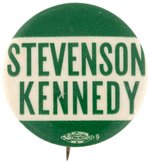 "STEVENSON/KENNEDY" RARE 1956 DEMOCRATIC NATIONAL CONVENTION BUTTON.