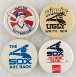 CHICAGO WHITE SOX YOUTH FAN CLUB & THREE LOGO BUTTONS.