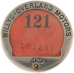 WILLYS-OVERLAND MOTORS INC. PAIR OF EMPLOYEE BADGES.