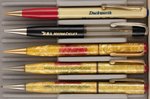 FIVE MOTORCYCLE ADVERTISING MECHANICAL PENCILS.